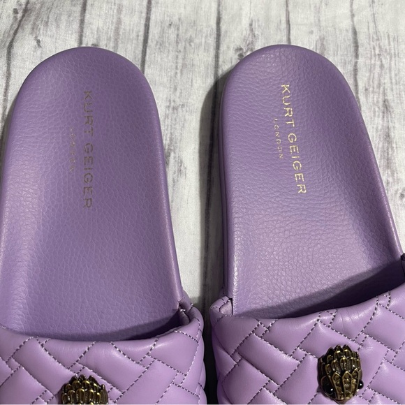 Kurt Geiger London Meena Eagle Slide Sandal in Light/Pastel Purple - Picture 3 of 7